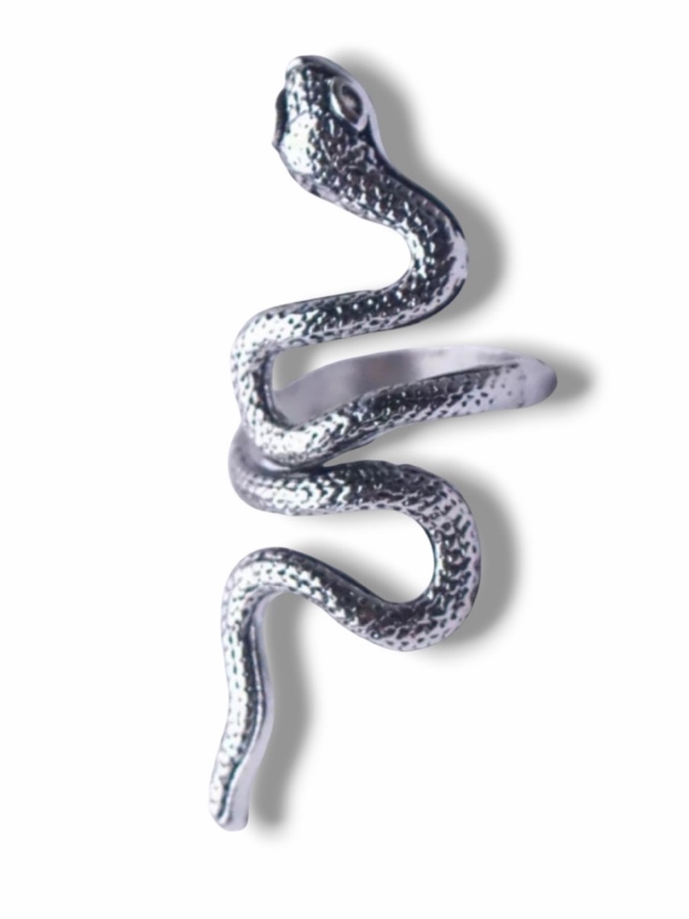 Antique Silver Long Crawling Snake Ring Witch Grunge NWT - Picture 4 of 4
